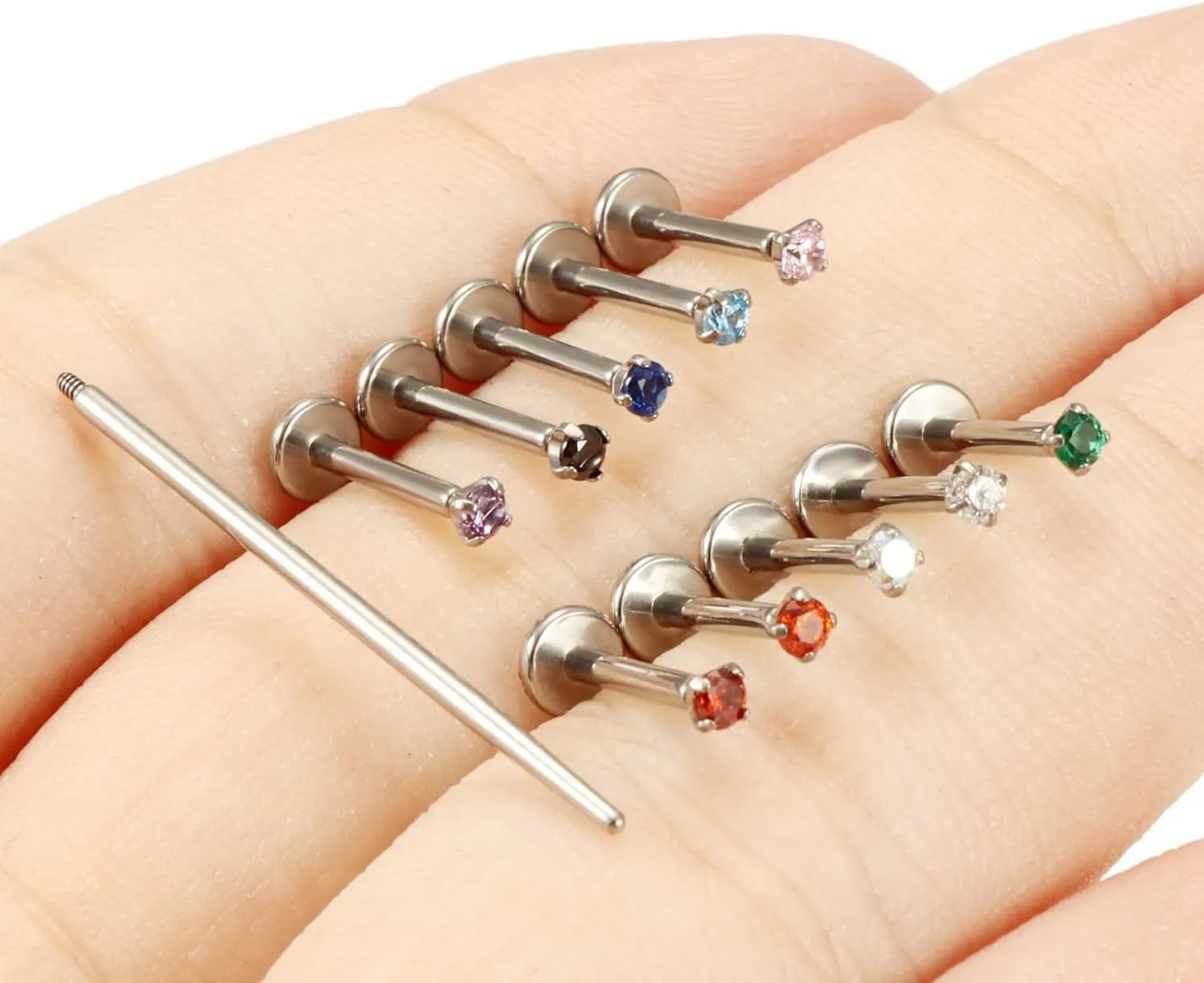 16G F136 Titanium Lip Rings Labret Jewelry Internally Threaded Monroe Lip Ring Medusa Snake Bite Piercing Jewelry Conch Tragus Forward Helix Cartilage Earring Studs Piercing Jewelry