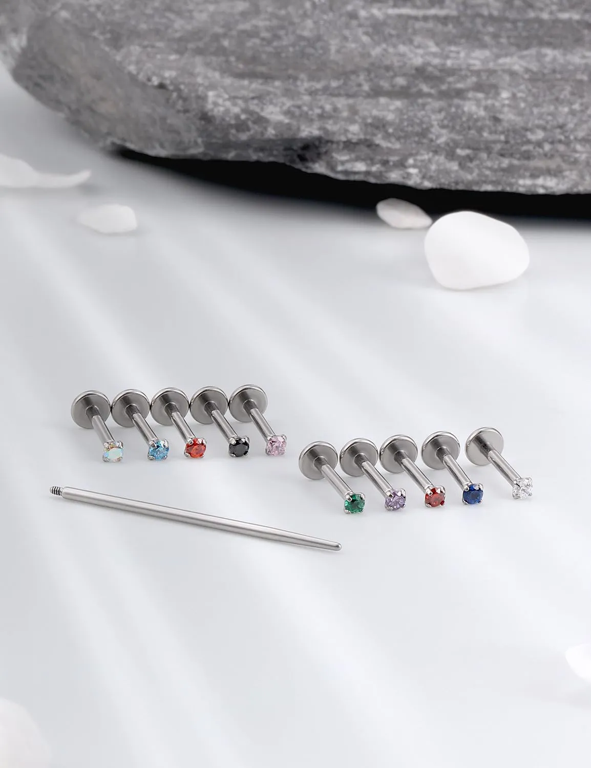 16G F136 Titanium Lip Rings Labret Jewelry Internally Threaded Monroe Lip Ring Medusa Snake Bite Piercing Jewelry Conch Tragus Forward Helix Cartilage Earring Studs Piercing Jewelry