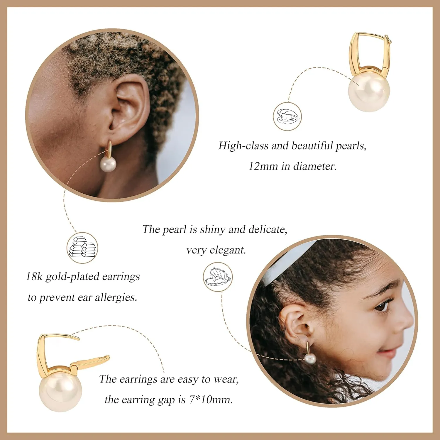 18K Gold Plated Chunky Hoop Earrings Simple Thick Huggie Earrings for Women Elegant Minimalist Jewelry