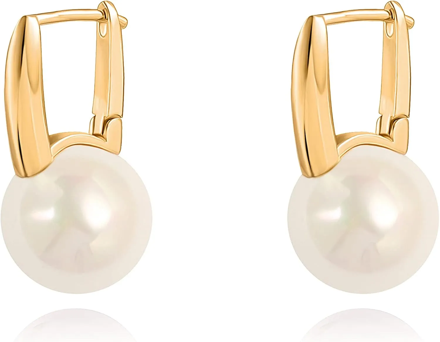 18K Gold Plated Chunky Hoop Earrings Simple Thick Huggie Earrings for Women Elegant Minimalist Jewelry