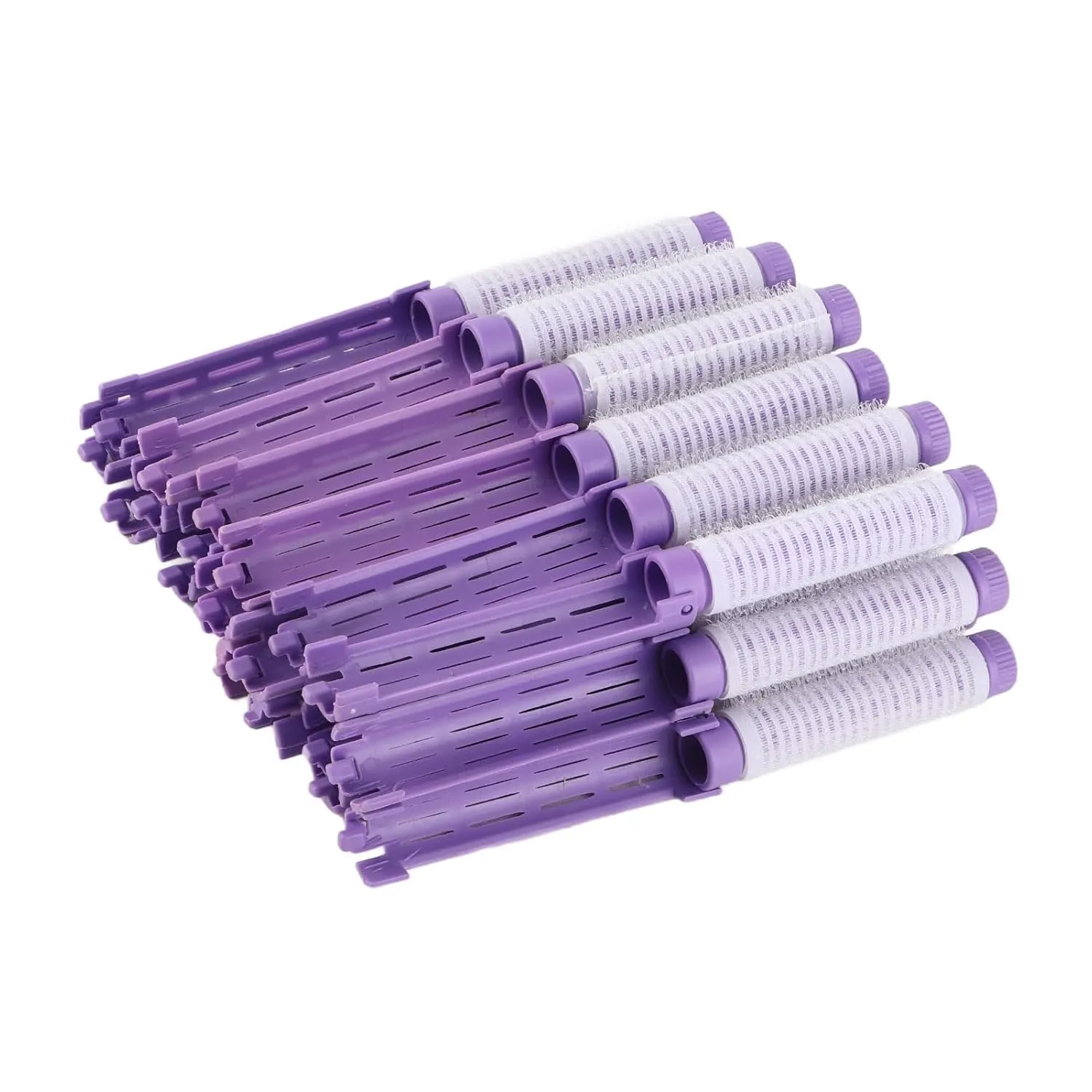 20 Hair Perm Rods, Plastic Fluffy Perming Rods for Long & Short Hair, No Damage Curler, Soft & Bouncy Curls with Simple Application, 20 Pieces Perming Rollers for Women & (Purple)