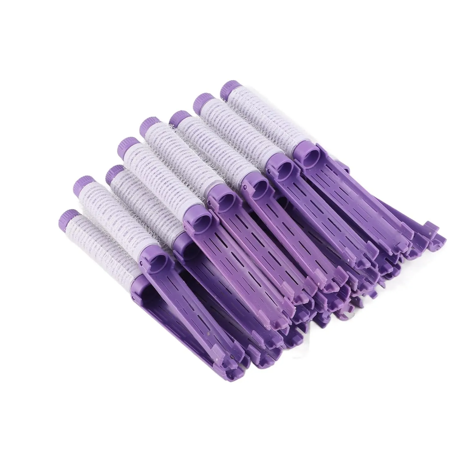 20 Hair Perm Rods, Plastic Fluffy Perming Rods for Long & Short Hair, No Damage Curler, Soft & Bouncy Curls with Simple Application, 20 Pieces Perming Rollers for Women & (Purple)