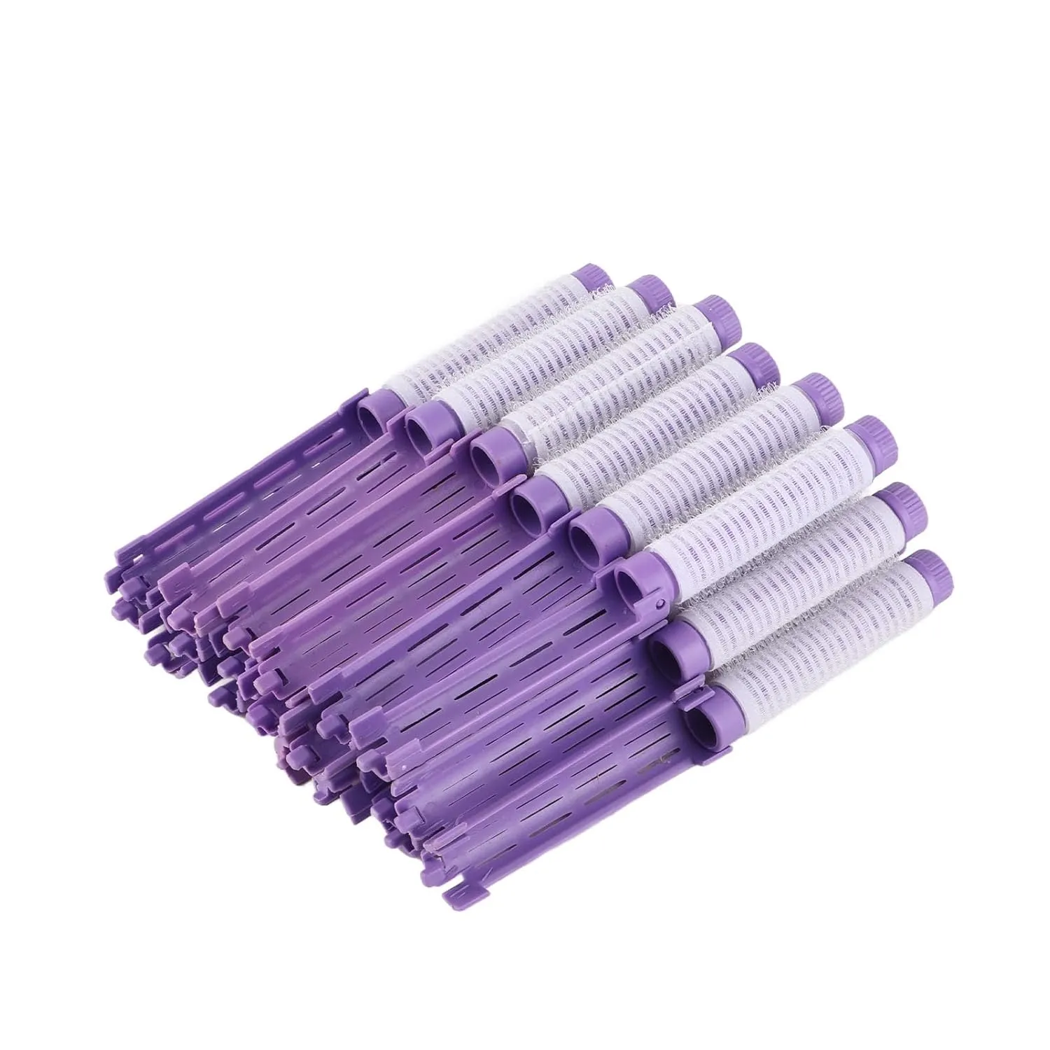 20 Hair Perm Rods, Plastic Fluffy Perming Rods for Long & Short Hair, No Damage Curler, Soft & Bouncy Curls with Simple Application, 20 Pieces Perming Rollers for Women & (Purple)