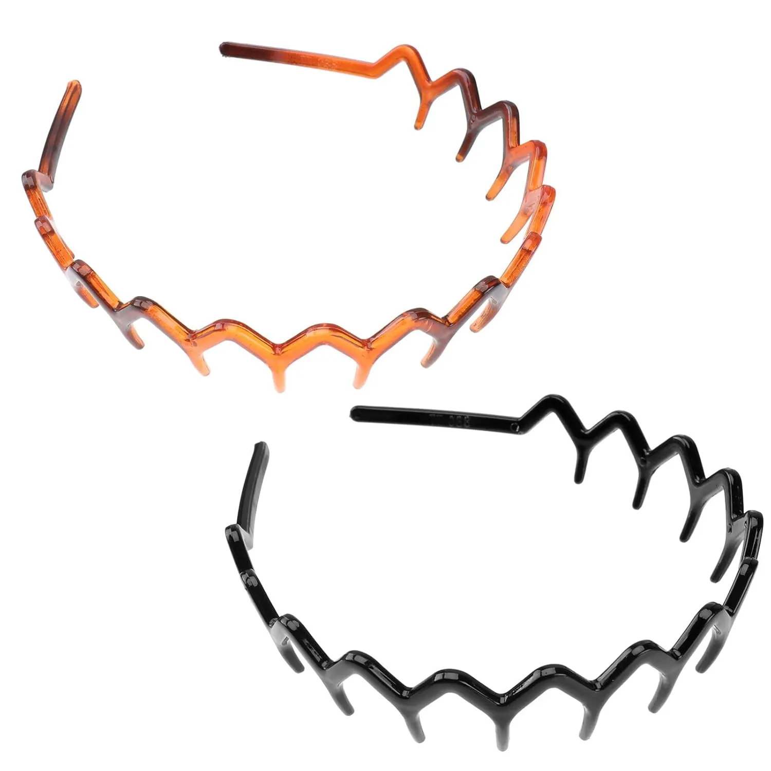 2pcs Toothed Hair Hoop Hair Barrettes for Girls Headband with Clips Headbands with Teeth Wired Headband Adjustable Wavy Hair Band Headwear Sharks Tooth Hair Comb Unisex Headband