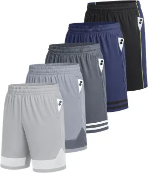 5 Pack Men's Athletic Shorts??pc Basketball Shorts with PocketsCasual Summer Shorts for Men