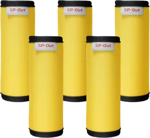 5 PCS Neoprene Luggage Handle Wrap/Grip/Identifier, Soft Trolley Case Grip Cover for Travel Bag Luggage Suitcase, Yellow
