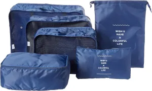 6 Set Packing Cubes For Travel, 2019 Multi-functional Travel Luggage Organizers (Navy)