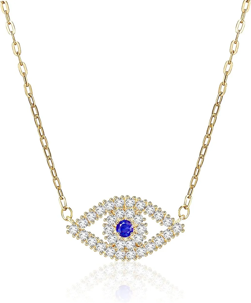 Apsvo Dainty Evil Eye Necklace, Silver/Gold/Rose Gold Protection Jewelry for Women Trendy Jewelry