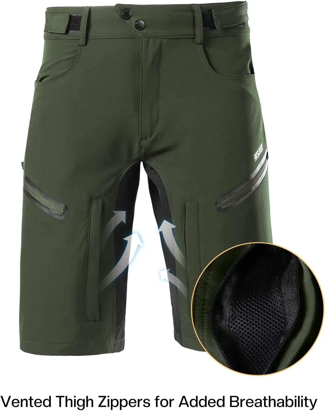 ARSUXEO Mens Bike Shorts,Cycling Shorts,Mountain Bike Shorts Loose Fit with Moisture-Wicking Waistband
