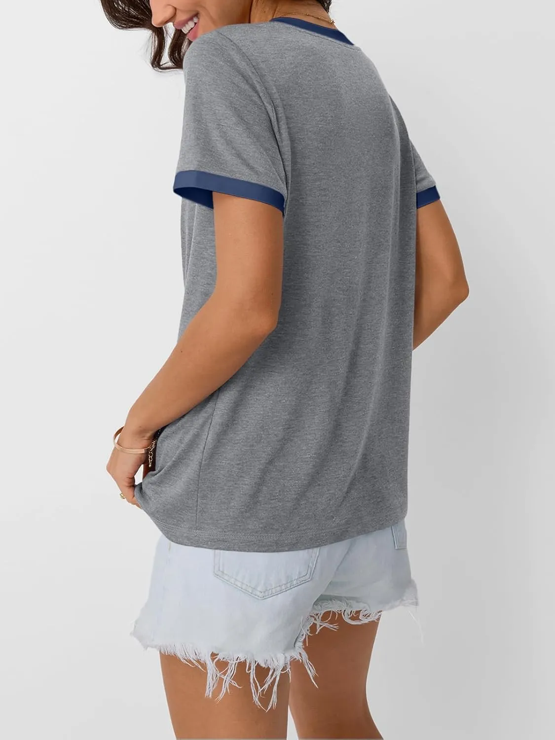 AUTOMET Womens Short Sleeve T-Shirts Summer Tops Casual Soft Tunic V Neck Basic Workout Clothes Spring Fashion Outfits 2025