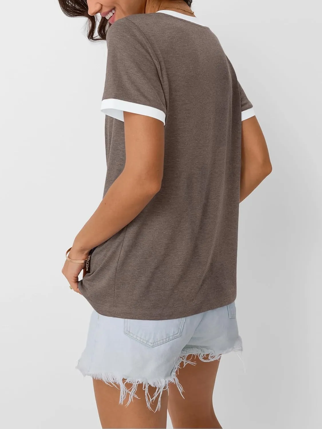 AUTOMET Womens Short Sleeve T-Shirts Summer Tops Casual Soft Tunic V Neck Basic Workout Clothes Spring Fashion Outfits 2025