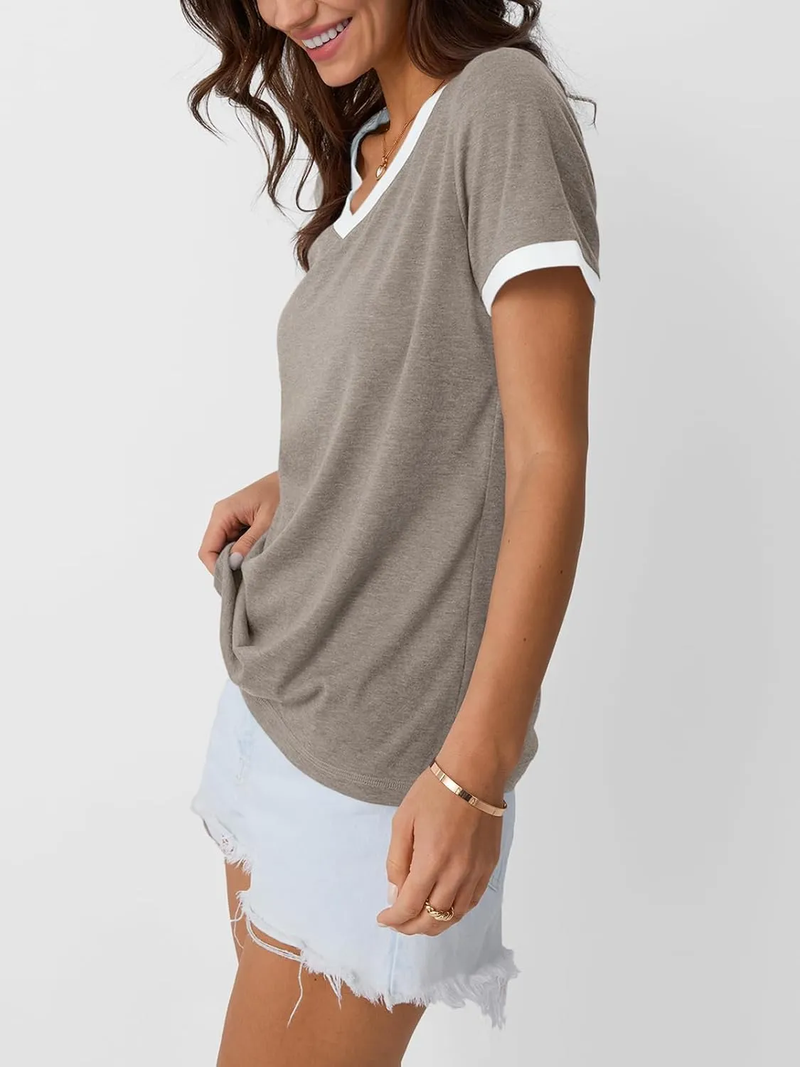 AUTOMET Womens Short Sleeve T-Shirts Summer Tops Casual Soft Tunic V Neck Basic Workout Clothes Spring Fashion Outfits 2025