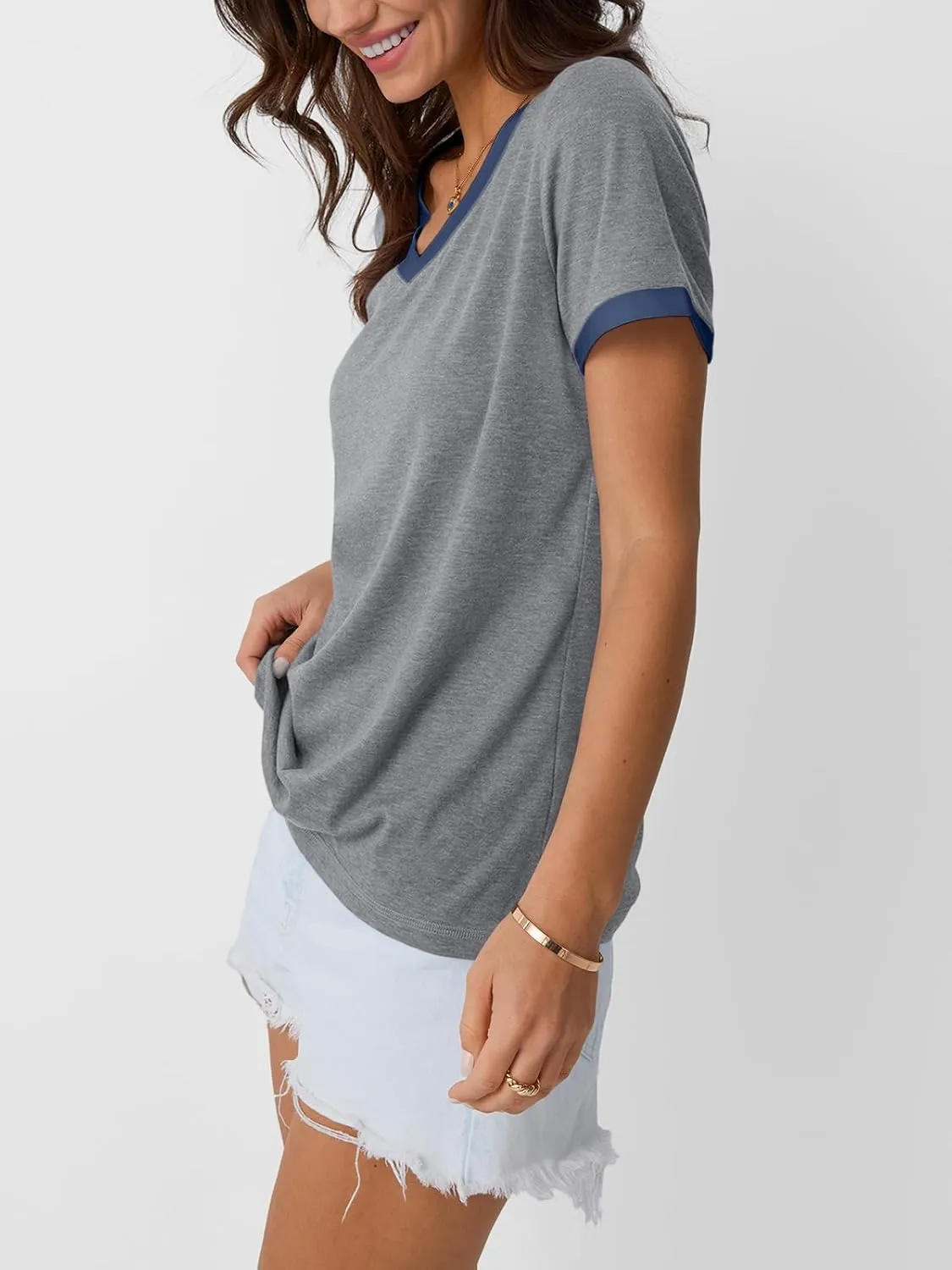 AUTOMET Womens Short Sleeve T-Shirts Summer Tops Casual Soft Tunic V Neck Basic Workout Clothes Spring Fashion Outfits 2025