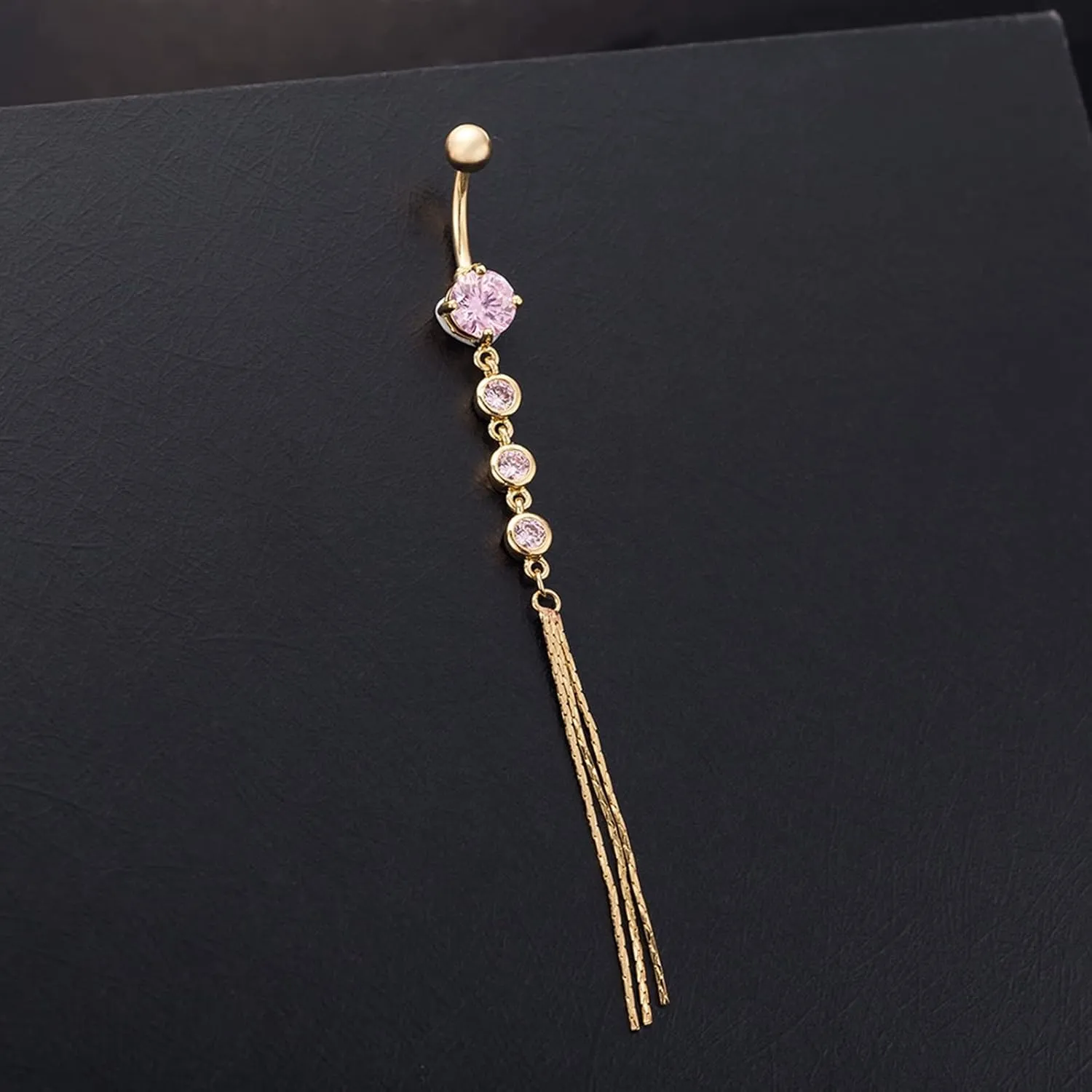 Belly Rings for Women, Stainless-Steel Tassel Belly Button Jewelry, Piercing Body Jewelry for Women