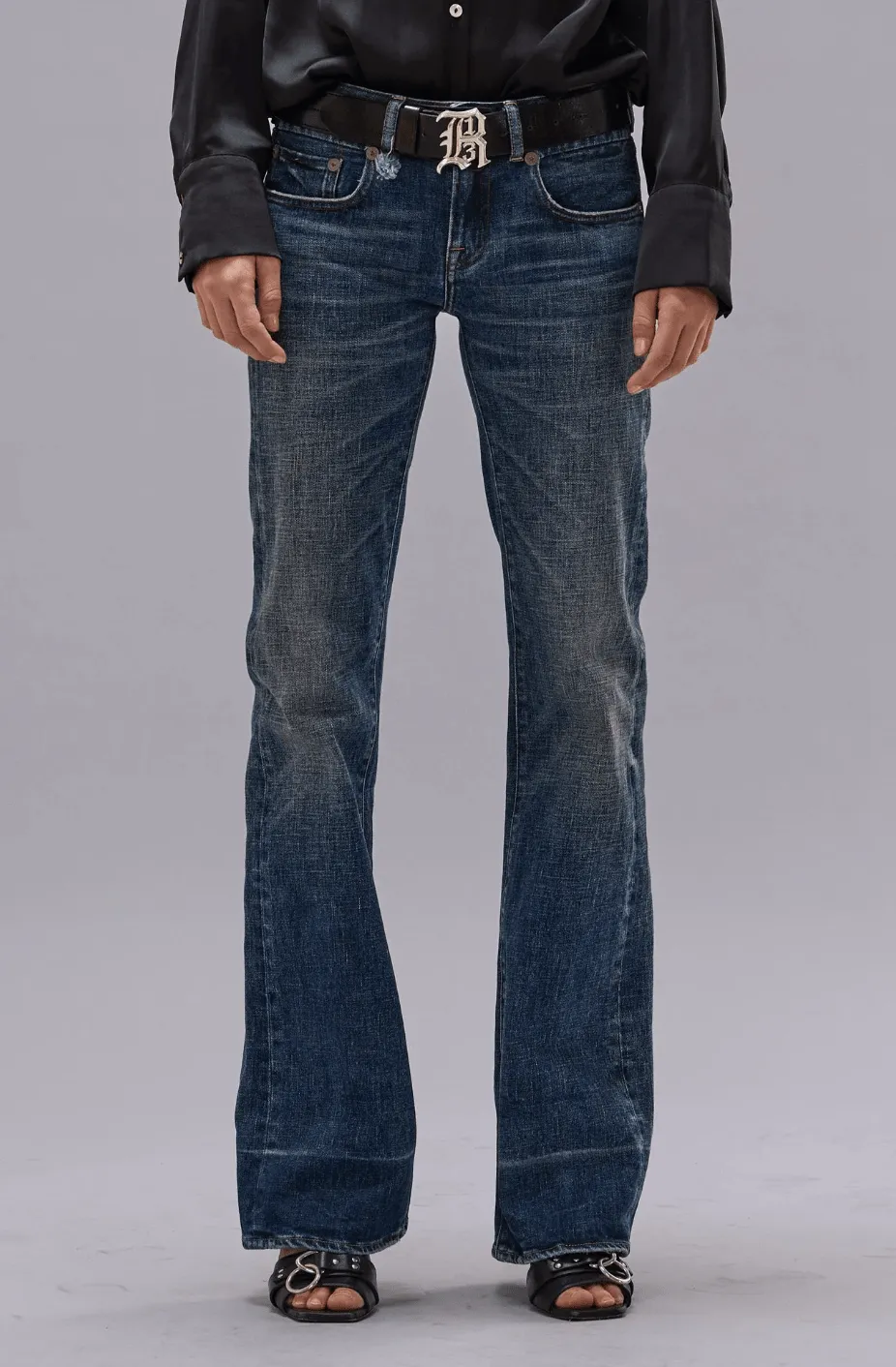 Boyfriend Jean - Flared - Mire Blue