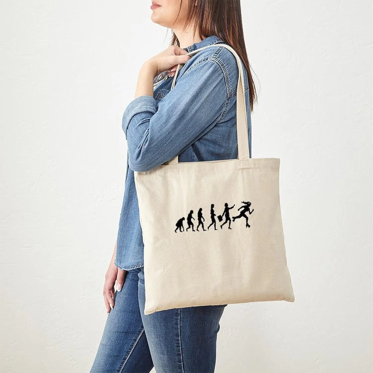 CafePress DERBY EVOLUTION Tote Bag Natural Canvas Tote Bag, Reusable Shopping Bag