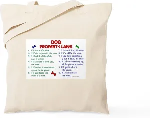 CafePress Dog Property Laws 2 Tote Bag Natural Canvas Tote Bag, Reusable Shopping Bag