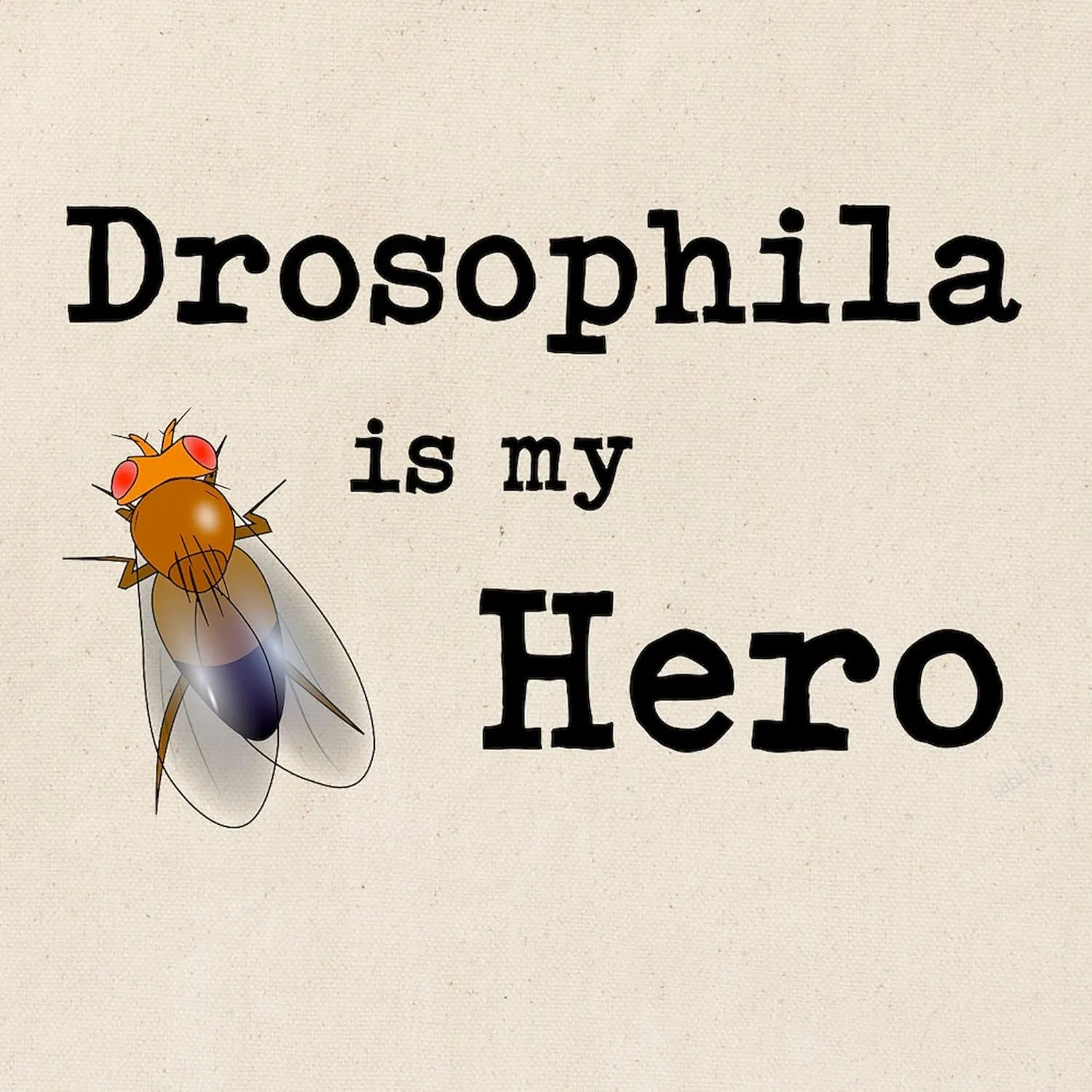 CafePress Drosophila Is My Hero Natural Canvas Tote Bag, Reusable Shopping Bag