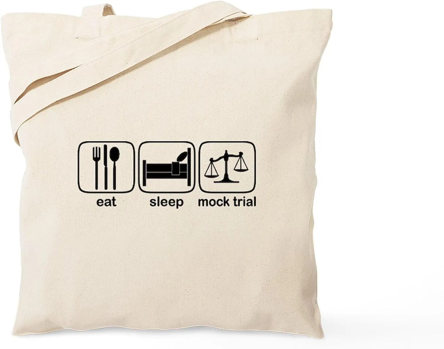 CafePress Eat Sleep Mock Trial Tote Bag Natural Canvas Tote Bag, Reusable Shopping Bag