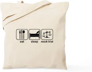 CafePress Eat Sleep Mock Trial Tote Bag Natural Canvas Tote Bag, Reusable Shopping Bag