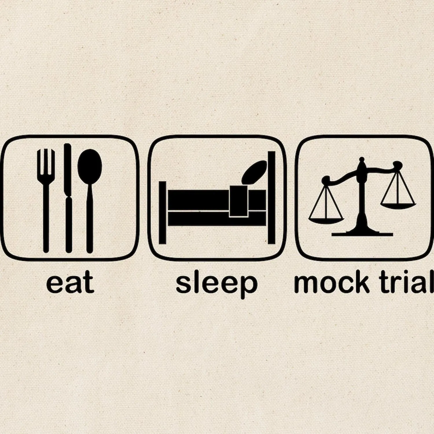 CafePress Eat Sleep Mock Trial Tote Bag Natural Canvas Tote Bag, Reusable Shopping Bag