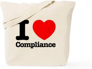 CafePress I Heart Compliance Tote Bag Natural Canvas Tote Bag, Reusable Shopping Bag