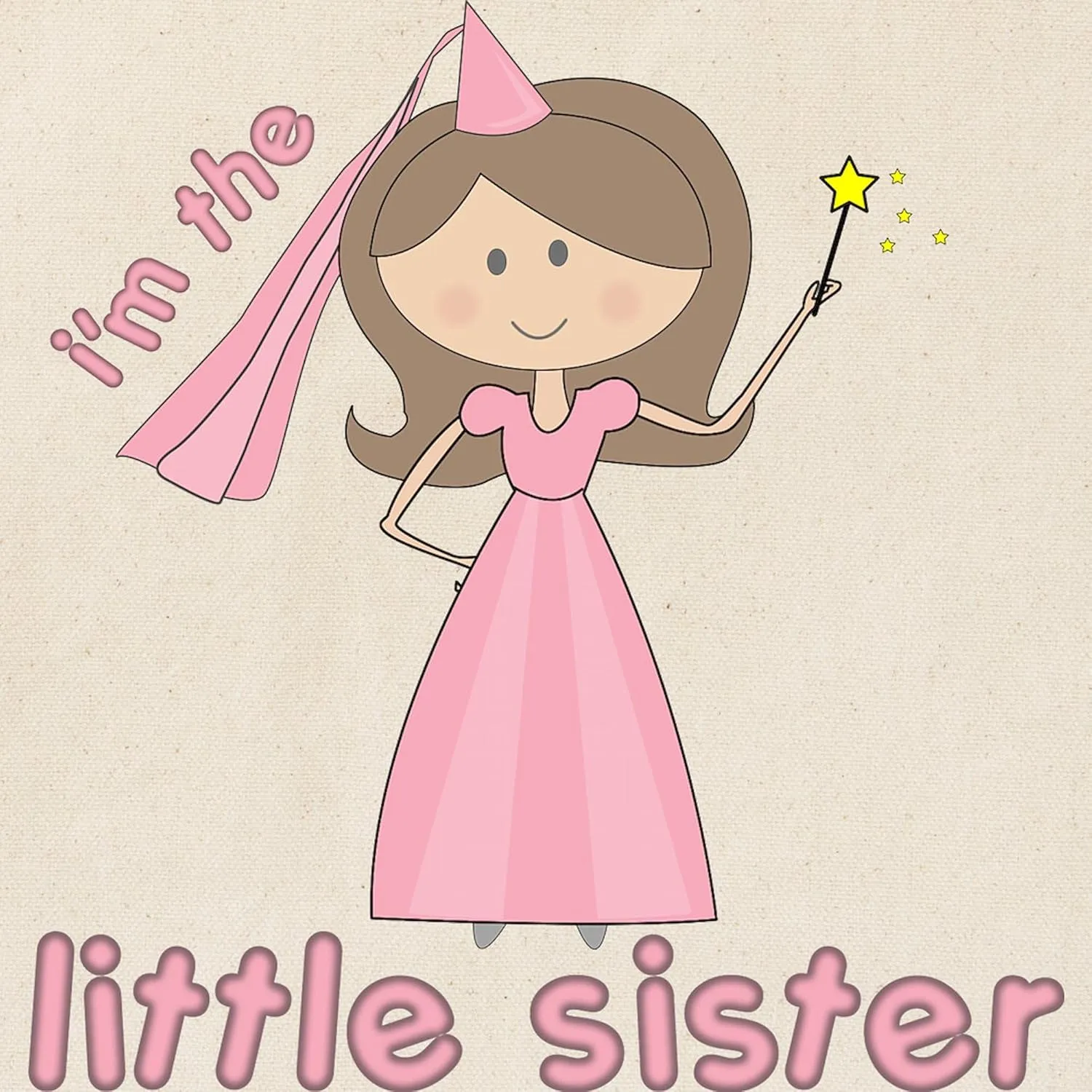 CafePress I'm The Little Sister Princess Tote Bag Natural Canvas Tote Bag, Reusable Shopping Bag