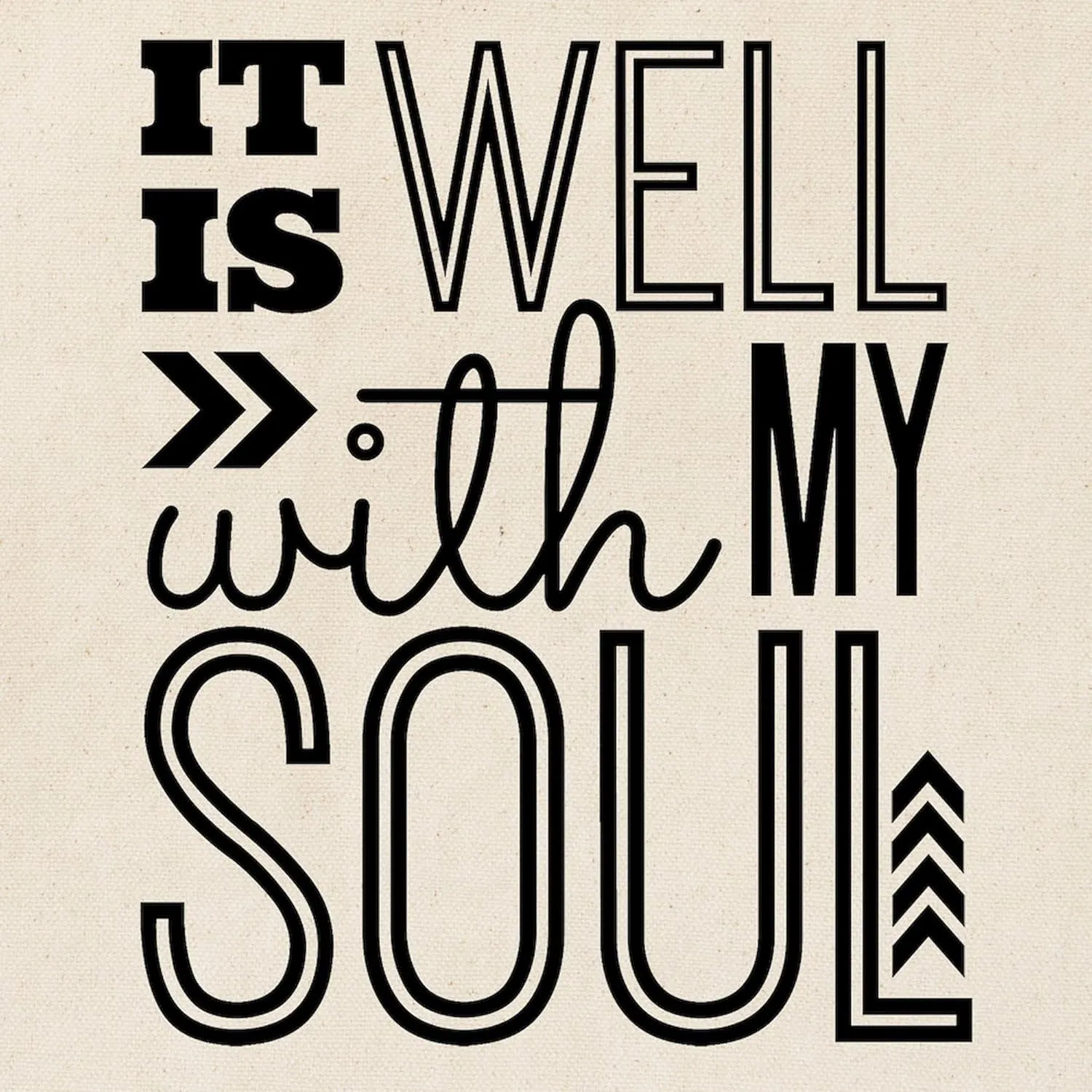 CafePress It Is Well With My Soul Tote Bag Natural Canvas Tote Bag, Reusable Shopping Bag
