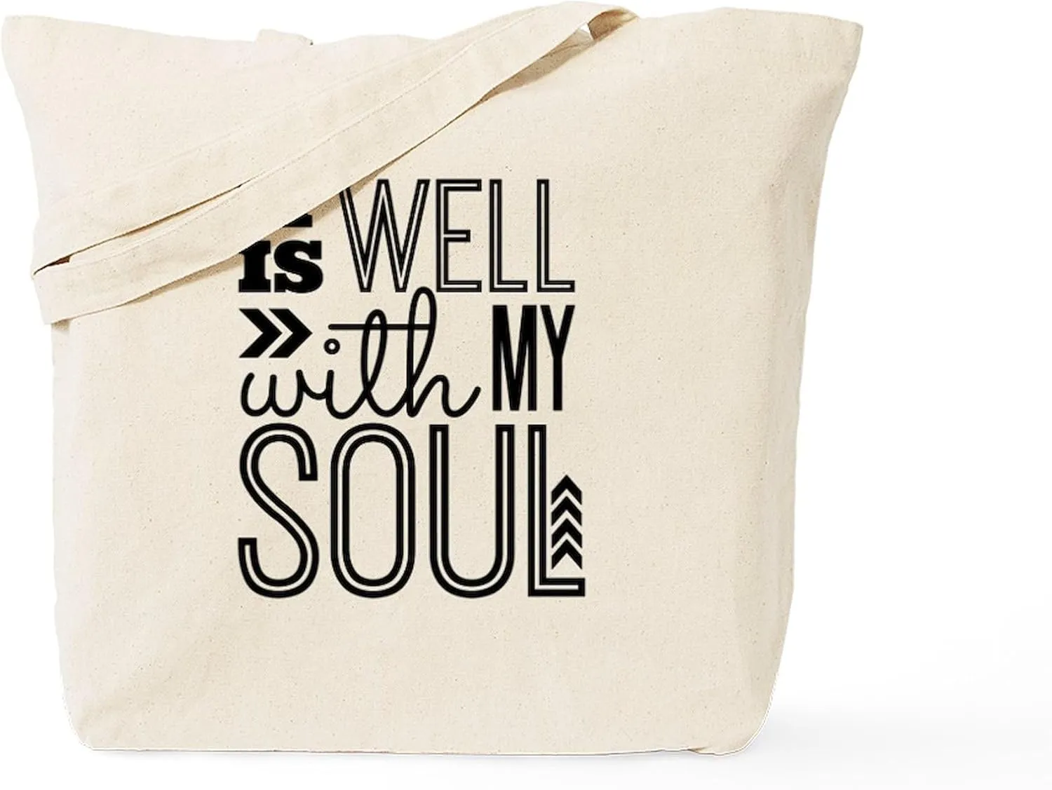 CafePress It Is Well With My Soul Tote Bag Natural Canvas Tote Bag, Reusable Shopping Bag