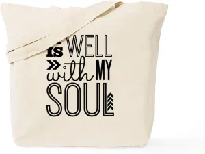 CafePress It Is Well With My Soul Tote Bag Natural Canvas Tote Bag, Reusable Shopping Bag