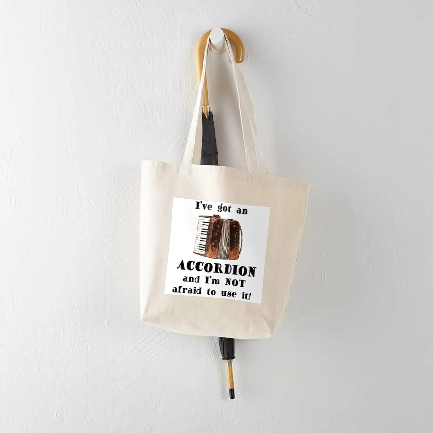 CafePress I've Got An Accordion Tote Bag Natural Canvas Tote Bag, Reusable Shopping Bag