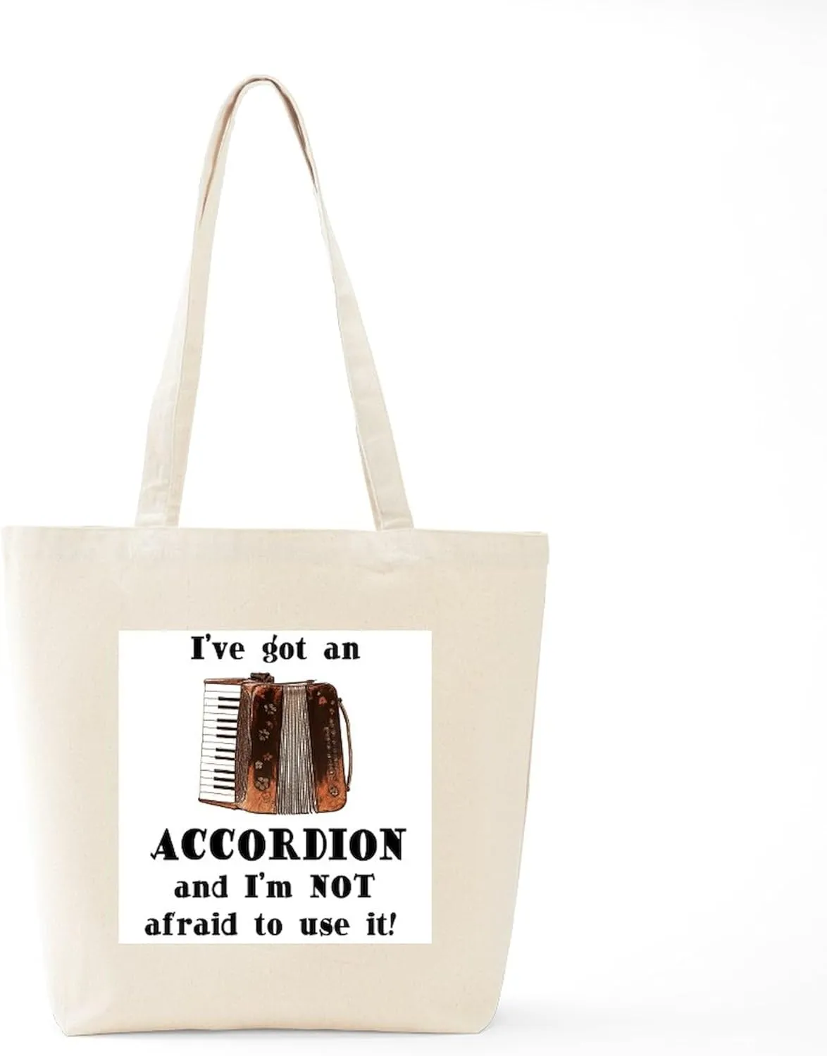 CafePress I've Got An Accordion Tote Bag Natural Canvas Tote Bag, Reusable Shopping Bag