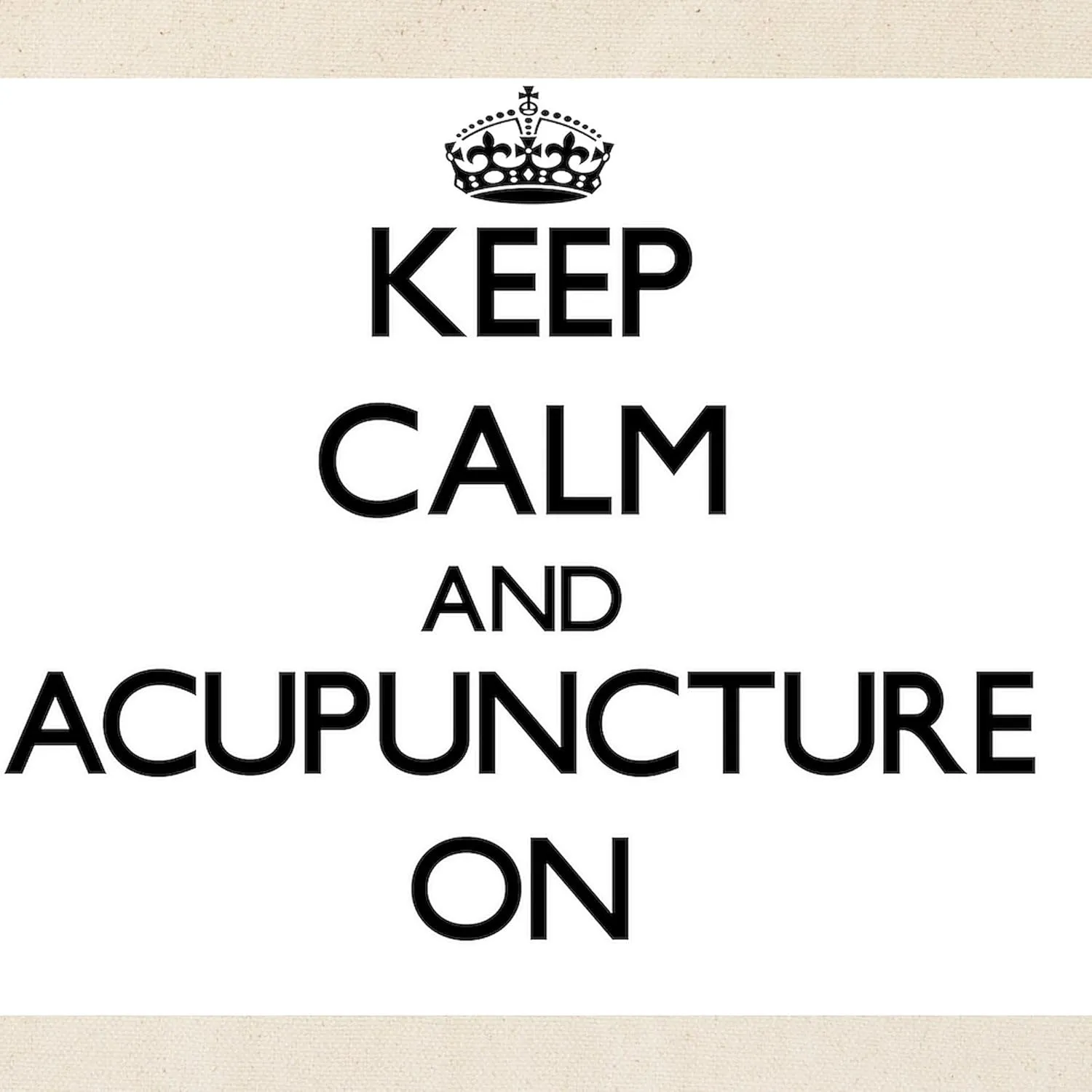 CafePress Keep Calm And Acupuncture ON Tote Bag Natural Canvas Tote Bag, Reusable Shopping Bag