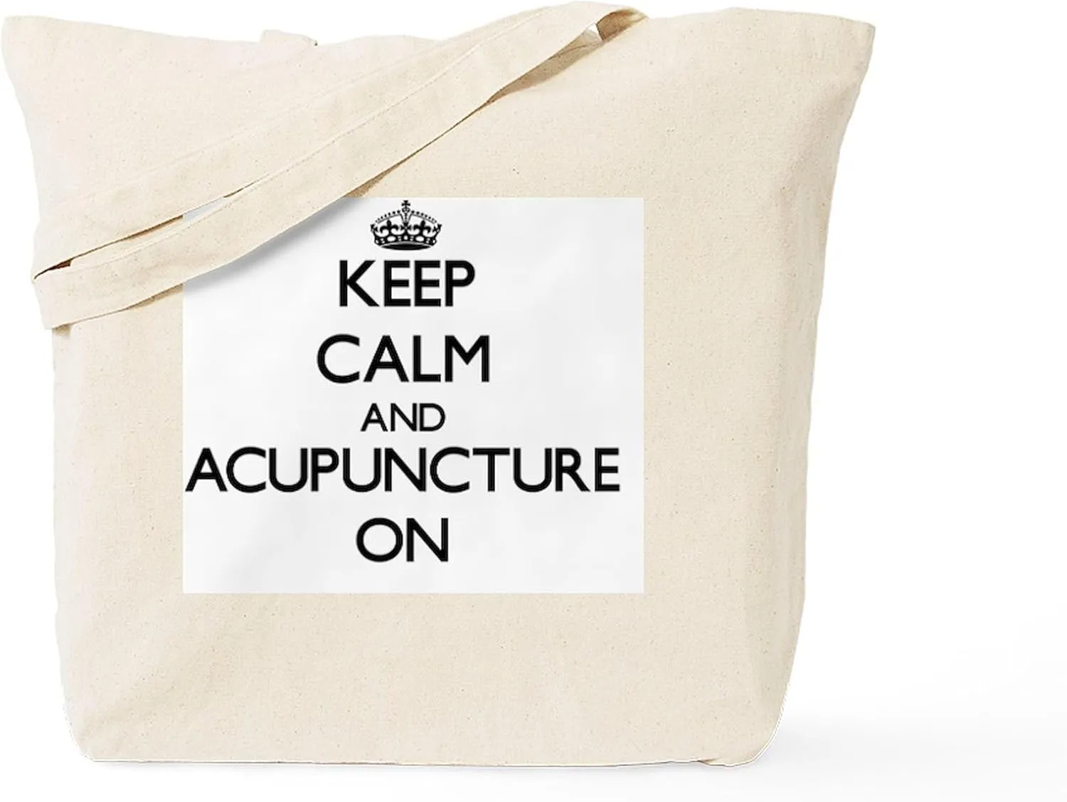 CafePress Keep Calm And Acupuncture ON Tote Bag Natural Canvas Tote Bag, Reusable Shopping Bag