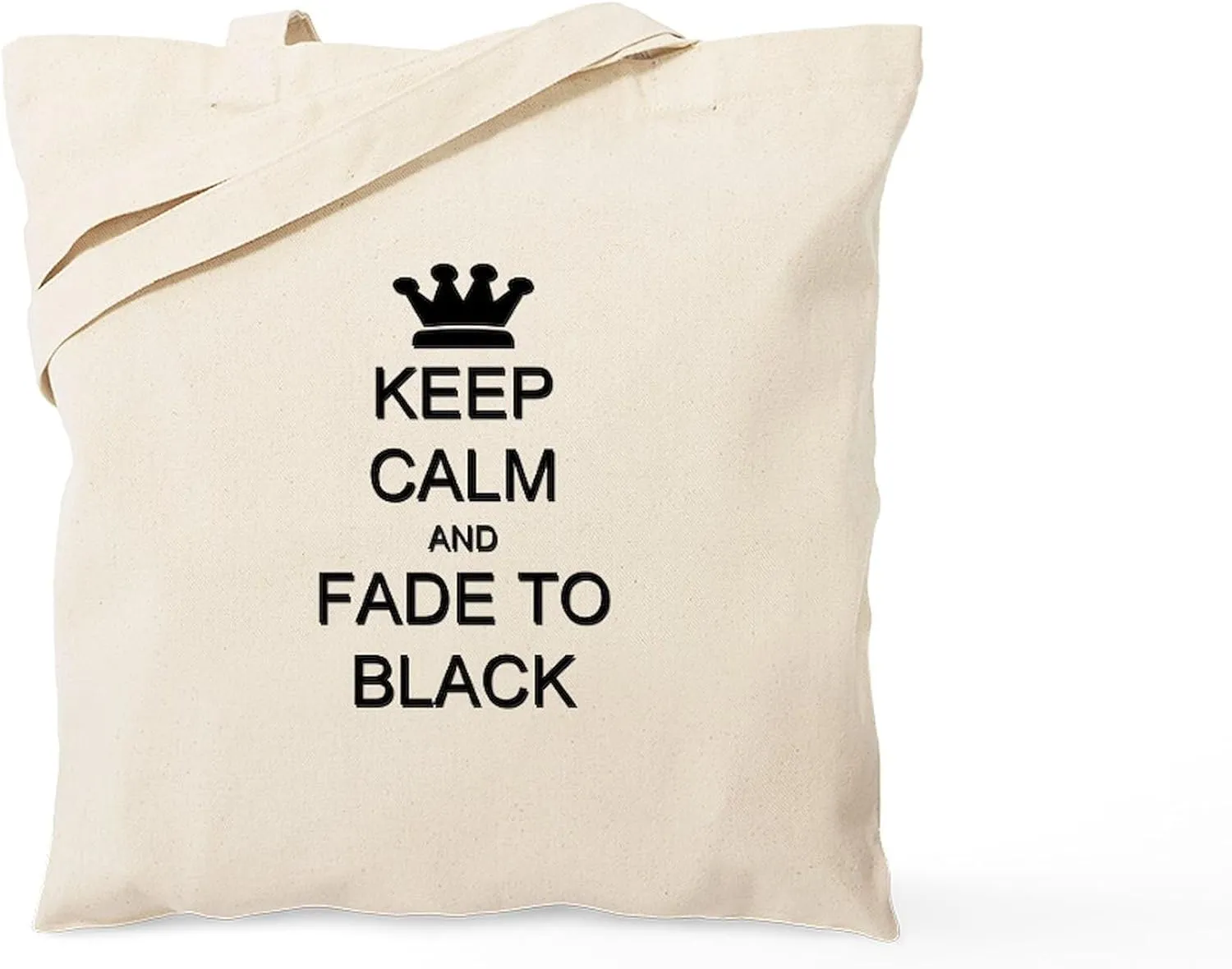 CafePress Keep Calm Fade To Black Tote Bag Natural Canvas Tote Bag, Reusable Shopping Bag