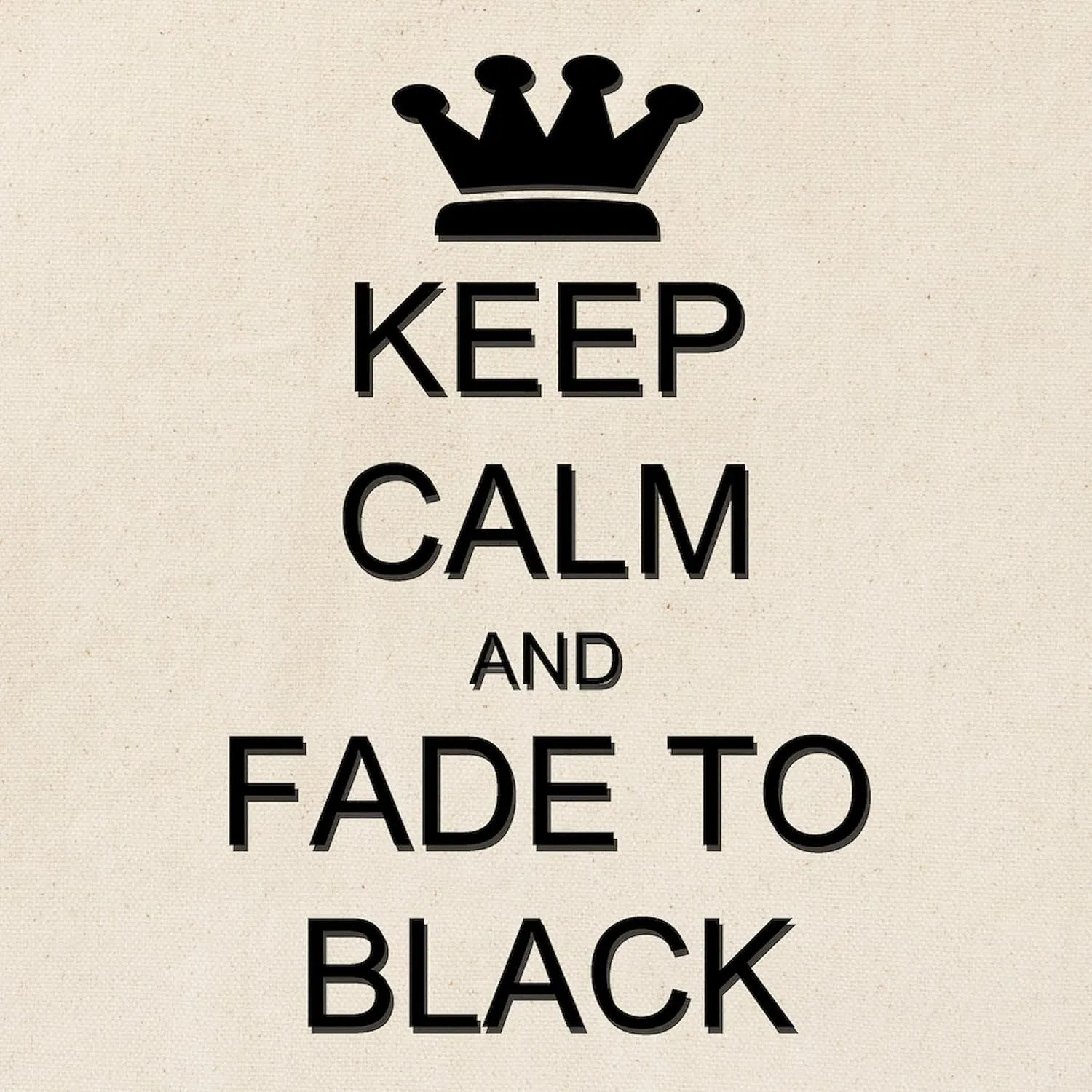 CafePress Keep Calm Fade To Black Tote Bag Natural Canvas Tote Bag, Reusable Shopping Bag