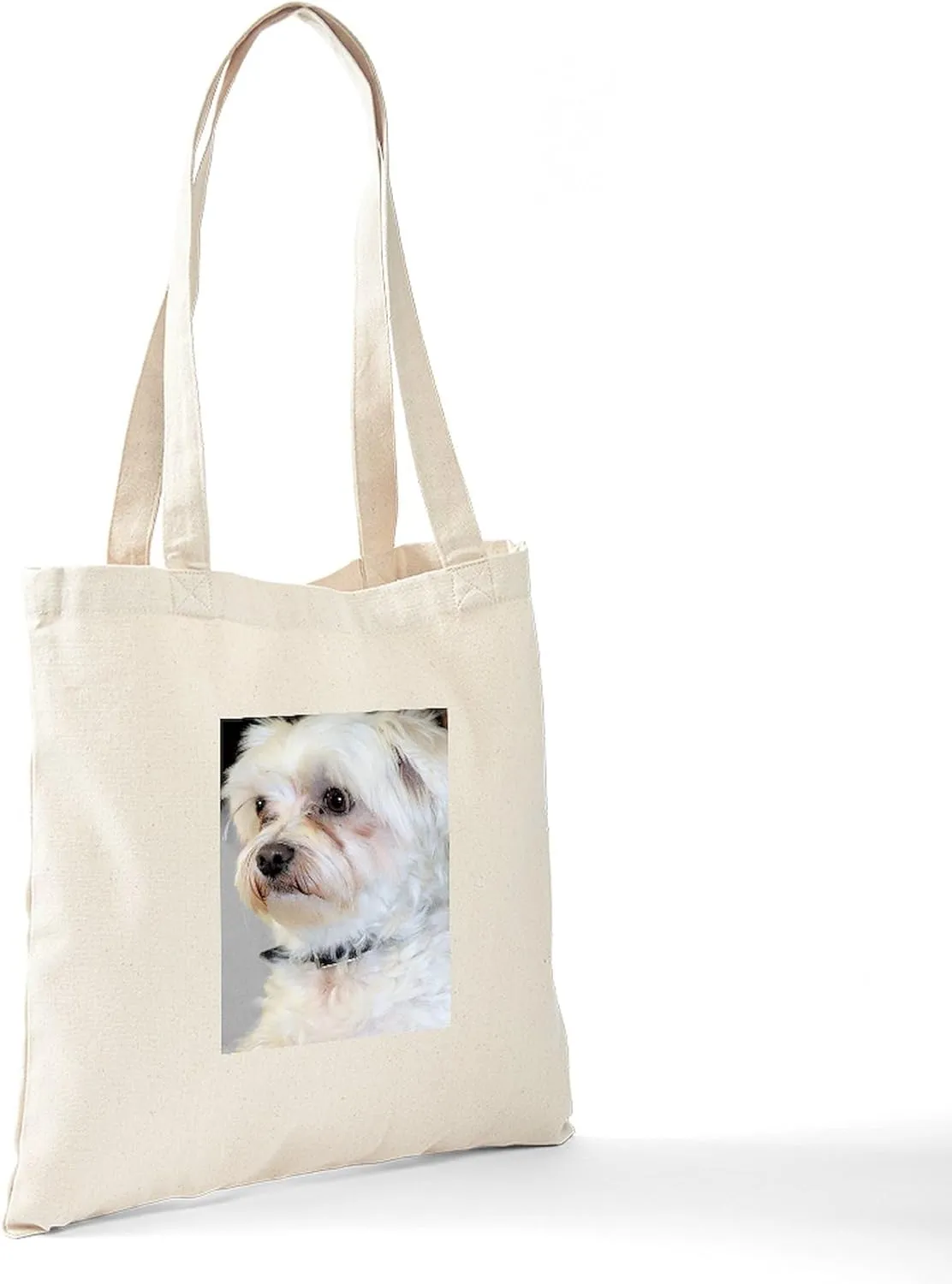 CafePress Maltese/Maltese Mix Tote Bag Natural Canvas Tote Bag, Reusable Shopping Bag