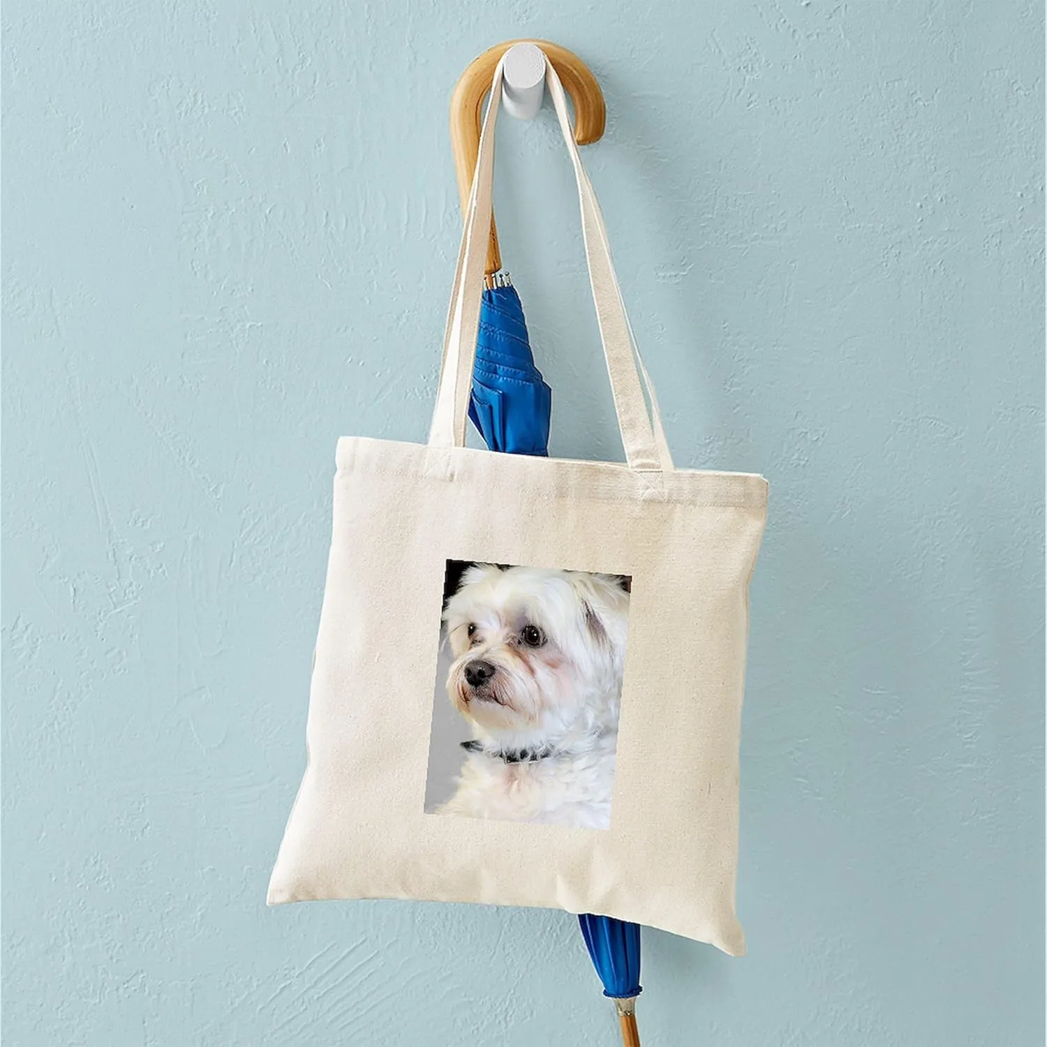 CafePress Maltese/Maltese Mix Tote Bag Natural Canvas Tote Bag, Reusable Shopping Bag