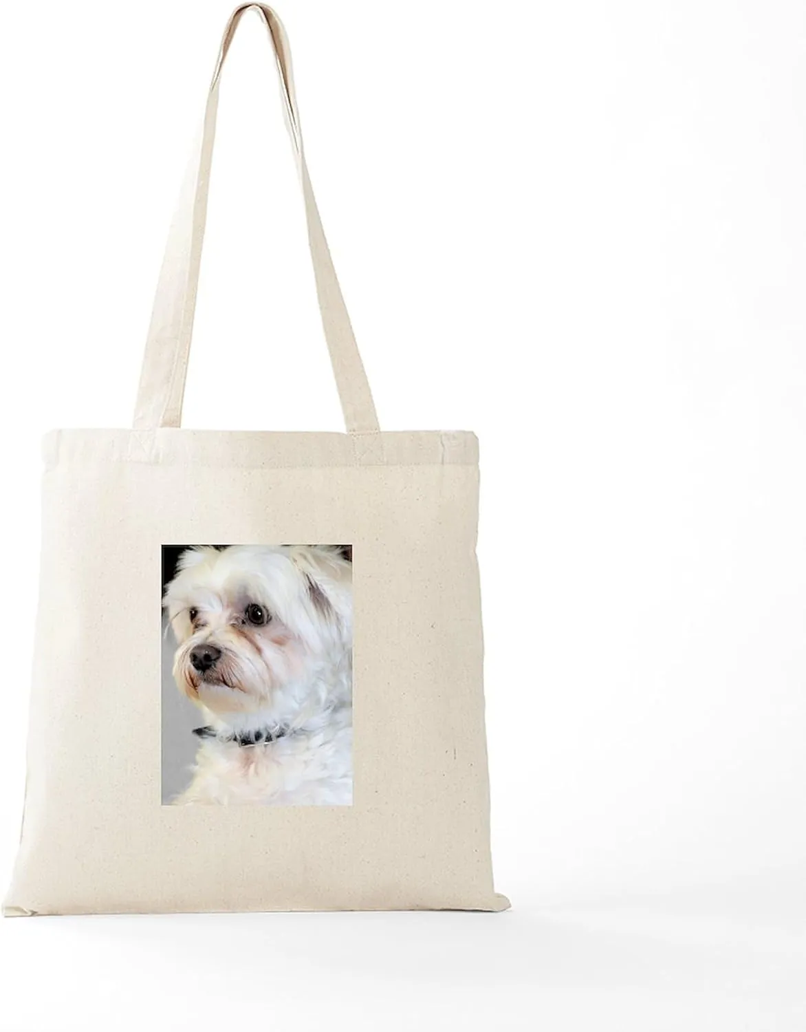 CafePress Maltese/Maltese Mix Tote Bag Natural Canvas Tote Bag, Reusable Shopping Bag