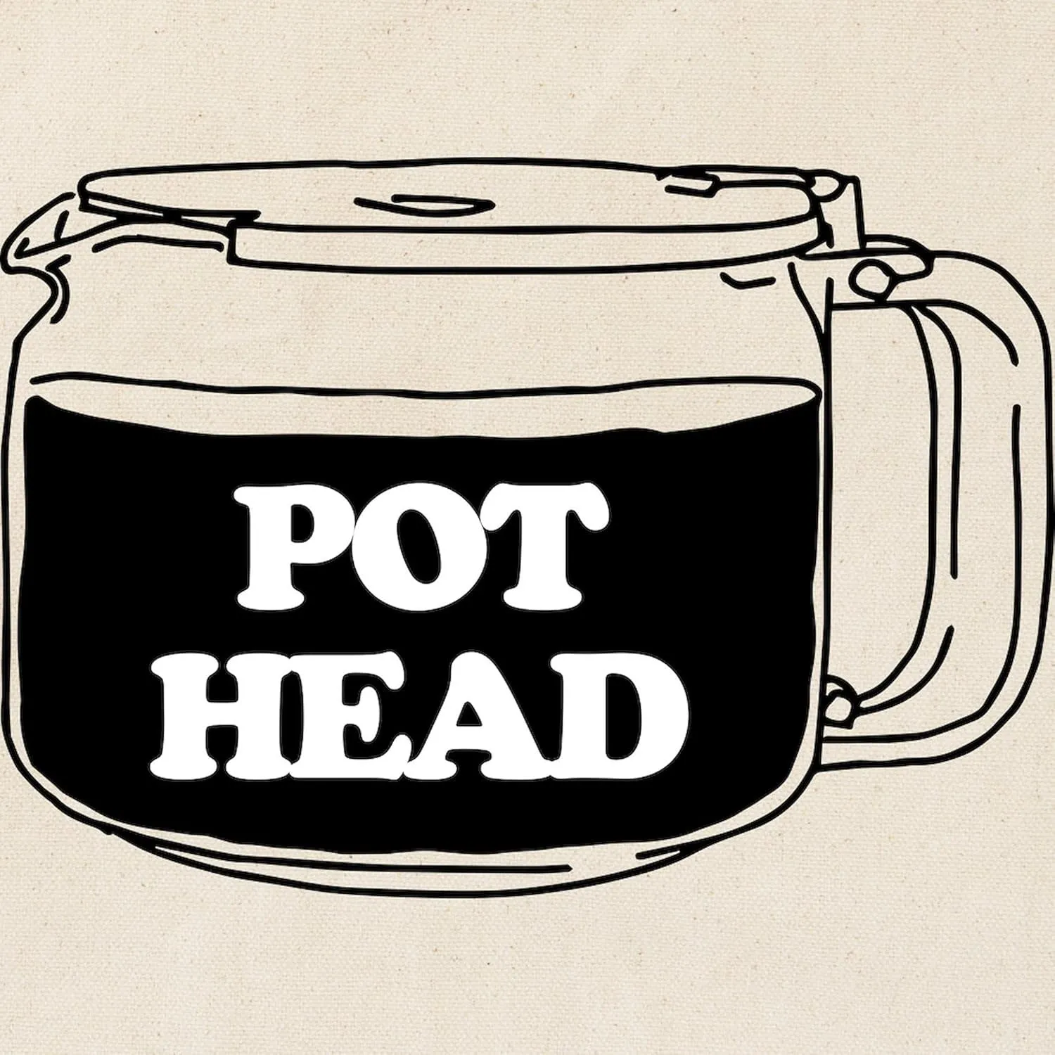 CafePress Pot Head Tote Bag Natural Canvas Tote Bag, Reusable Shopping Bag