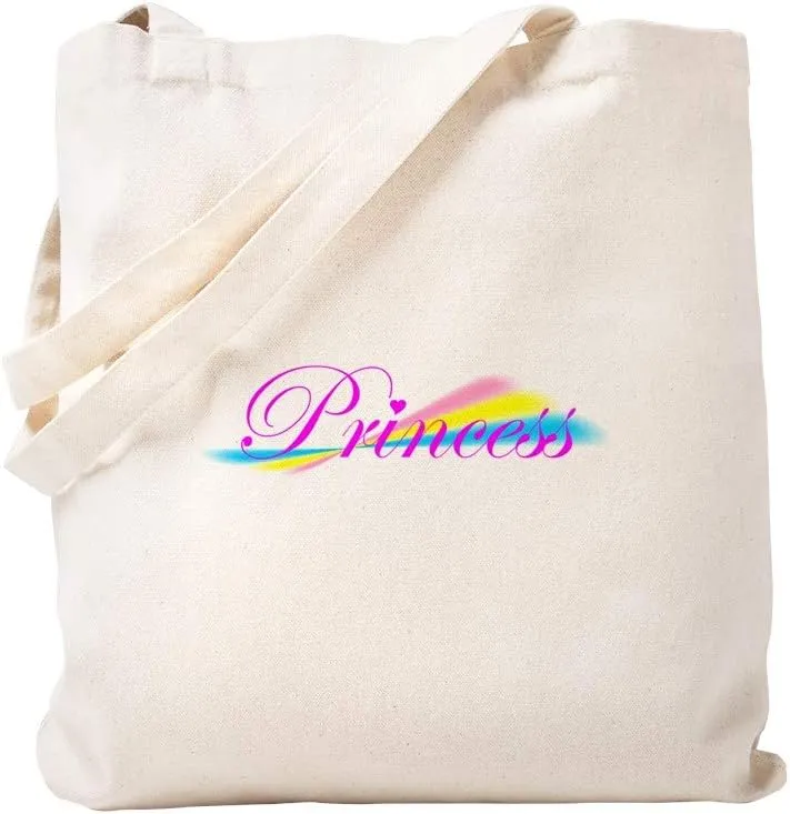 CafePress Rainbow Princess Tote Bag Natural Canvas Tote Bag, Reusable Shopping Bag