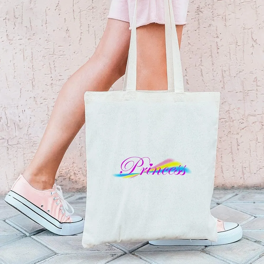 CafePress Rainbow Princess Tote Bag Natural Canvas Tote Bag, Reusable Shopping Bag