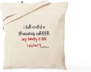 CafePress Retired Teacher IV Tote Bag Natural Canvas Tote Bag, Reusable Shopping Bag