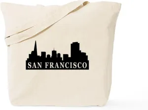 CafePress San Francisco Skyline Tote Bag Natural Canvas Tote Bag, Reusable Shopping Bag