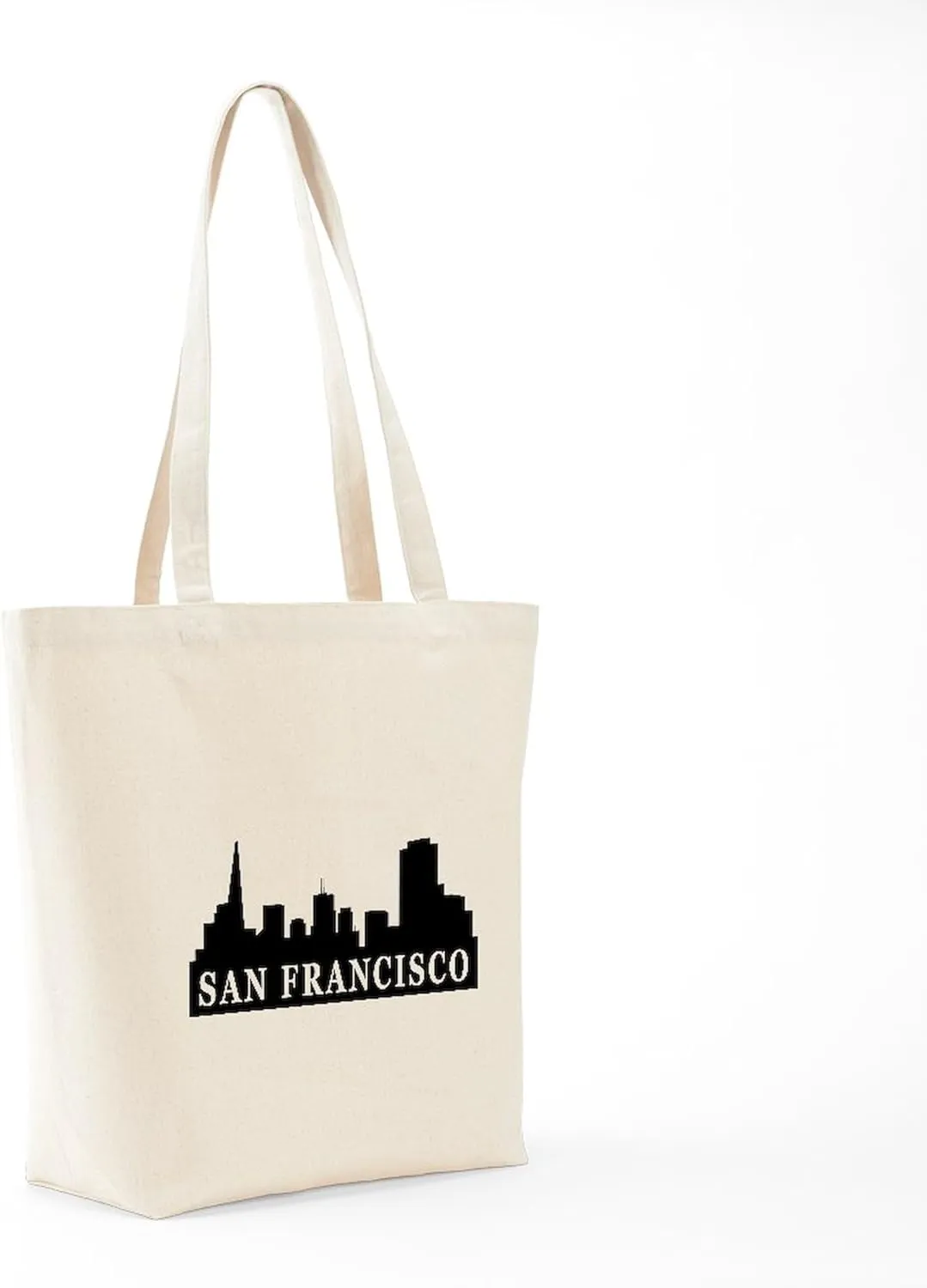 CafePress San Francisco Skyline Tote Bag Natural Canvas Tote Bag, Reusable Shopping Bag