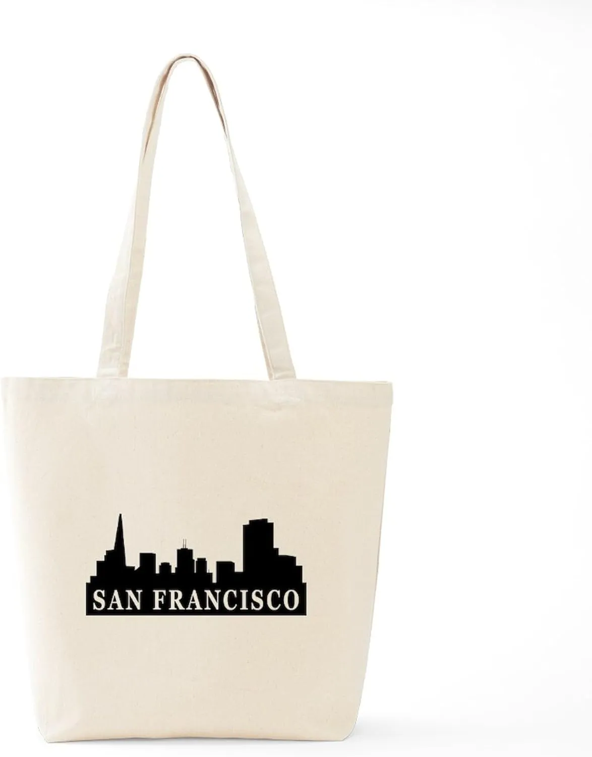 CafePress San Francisco Skyline Tote Bag Natural Canvas Tote Bag, Reusable Shopping Bag