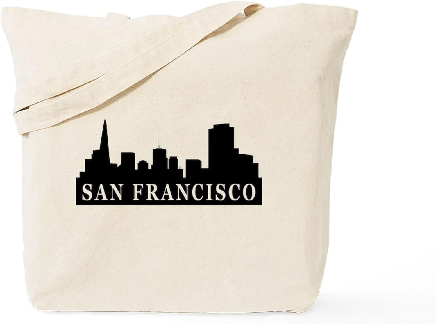 CafePress San Francisco Skyline Tote Bag Natural Canvas Tote Bag, Reusable Shopping Bag