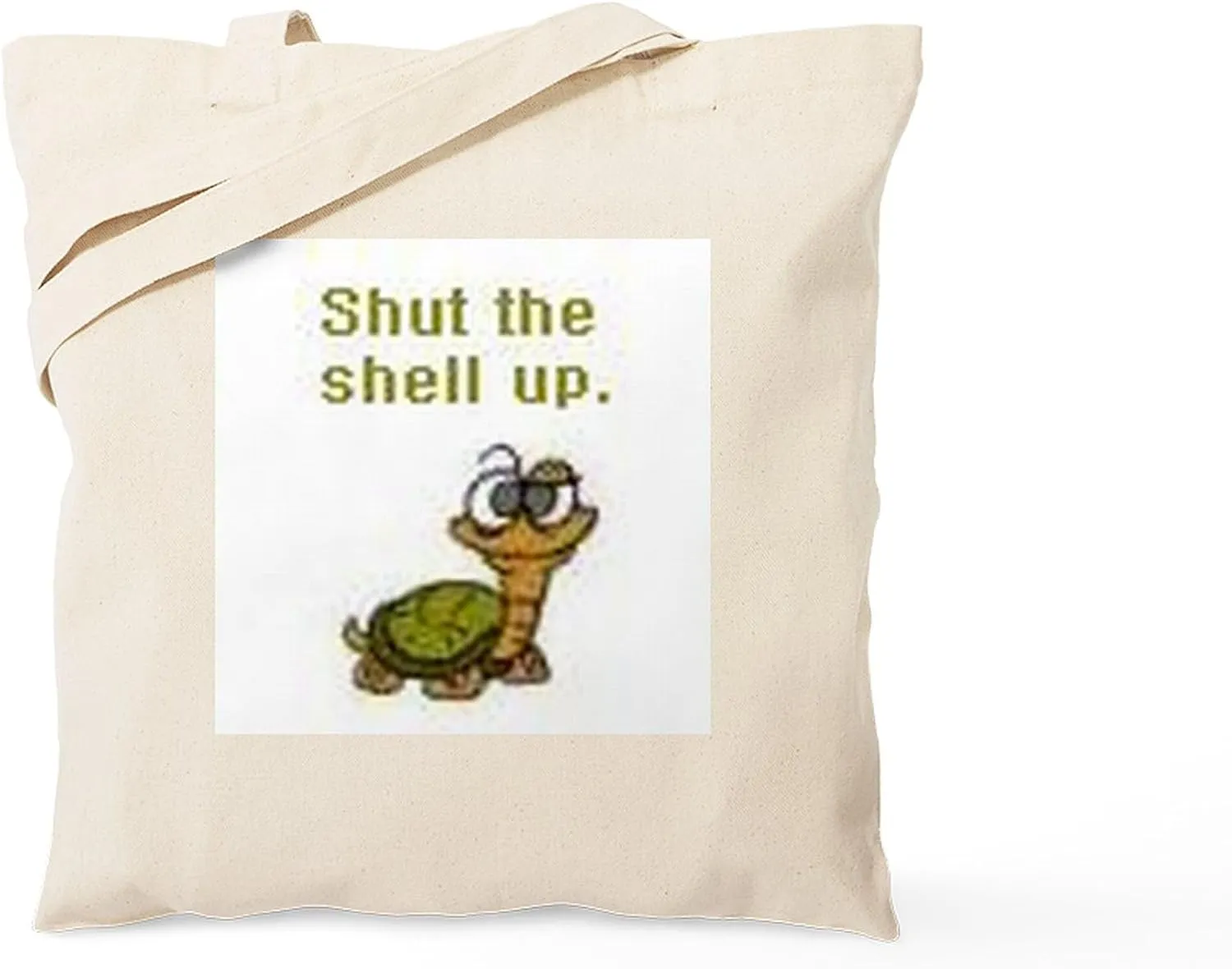 CafePress Shut The Shell Up. Tote Bag Natural Canvas Tote Bag, Reusable Shopping Bag
