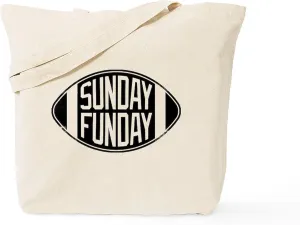 CafePress Sunday Funday Tote Bag Natural Canvas Tote Bag, Reusable Shopping Bag