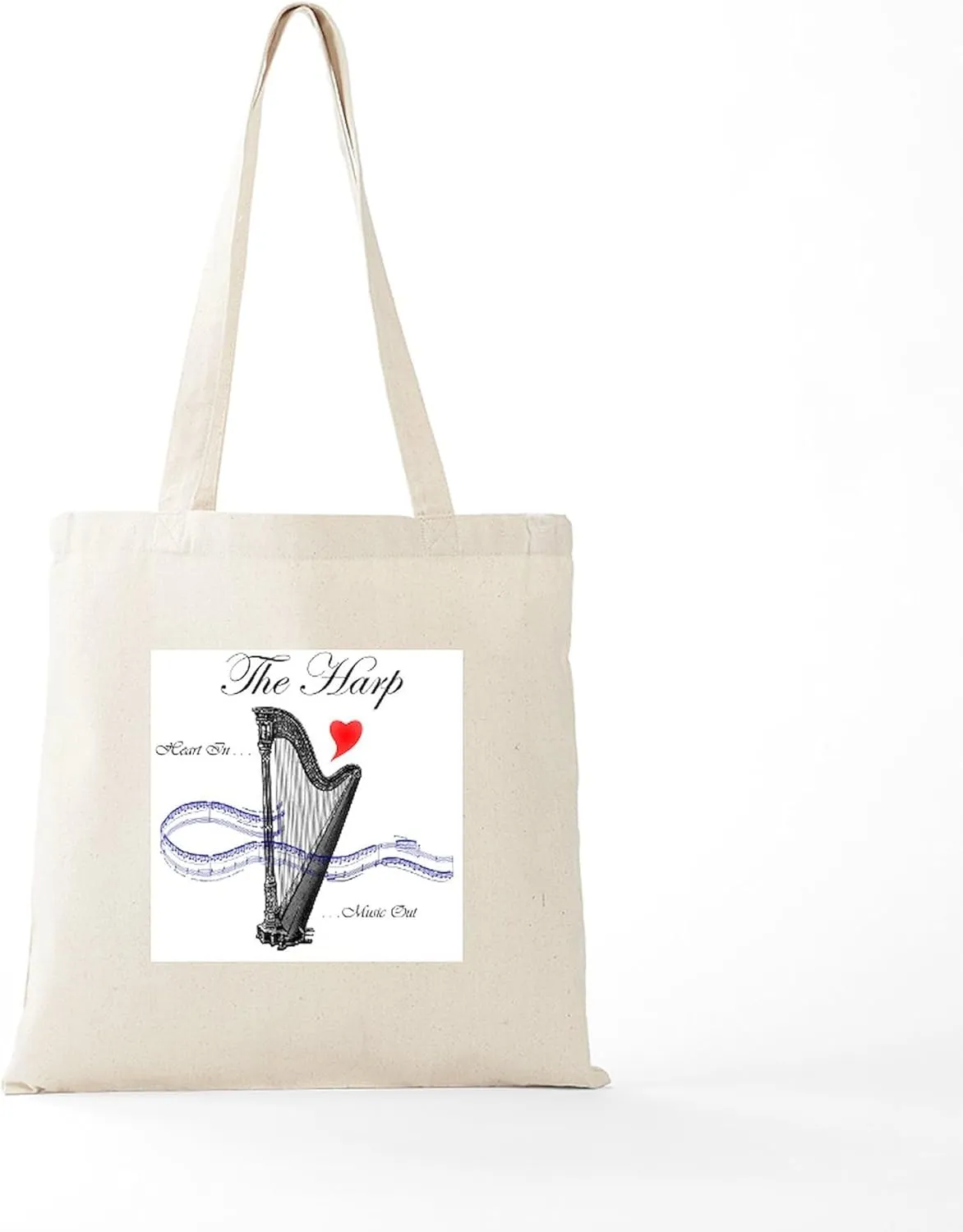 CafePress The Harp' Tote Bag Natural Canvas Tote Bag, Reusable Shopping Bag